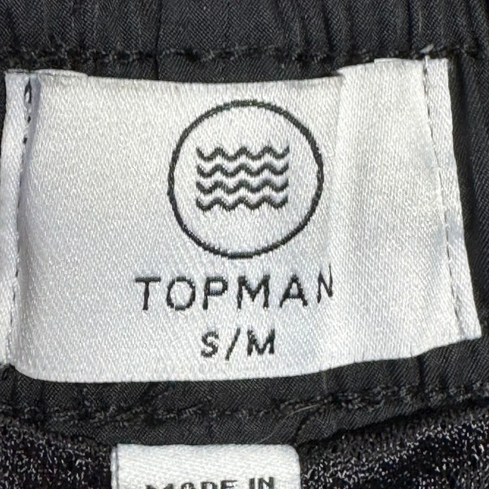 Topman Mens Swim Shorts Sage Green Side Stripe Drawstring Trunks‎ Size S/M